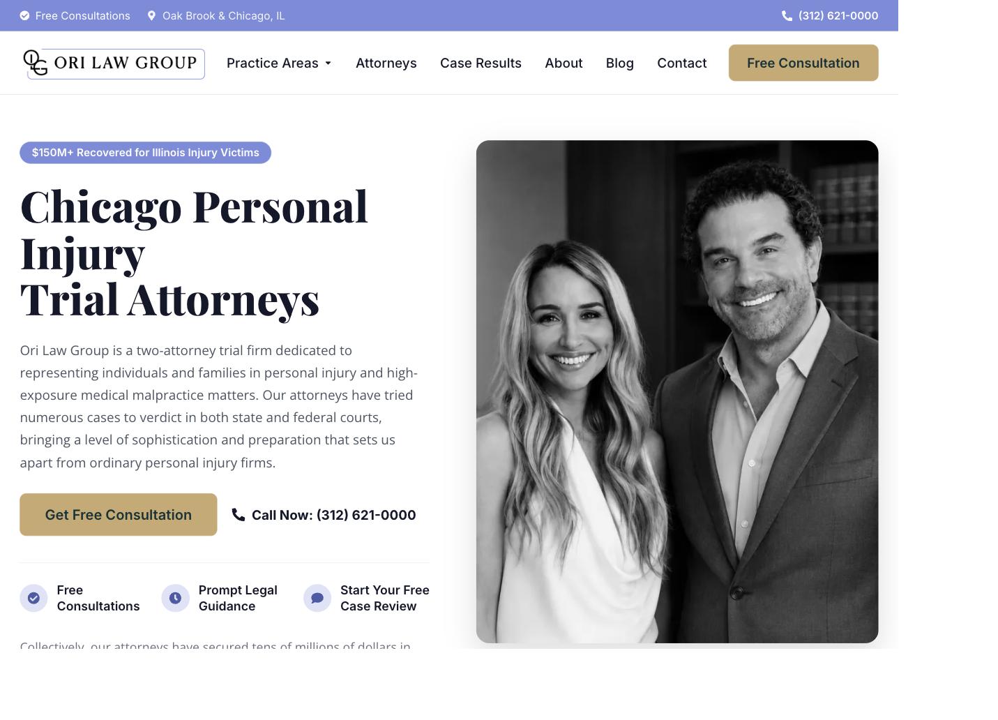 Ori Law Group website homepage